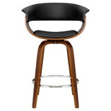 Artiss Fixed Leather Back Wooden Barstool 1 Pack Black