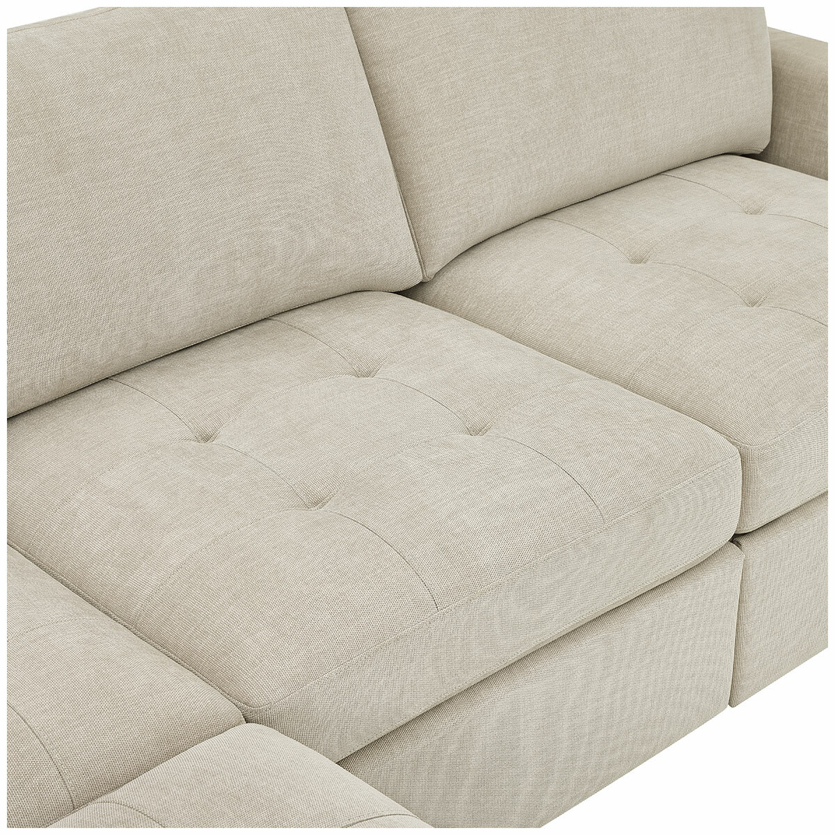 Thomasville 3 Piece Fabric Sectional with 2 Power Footrests