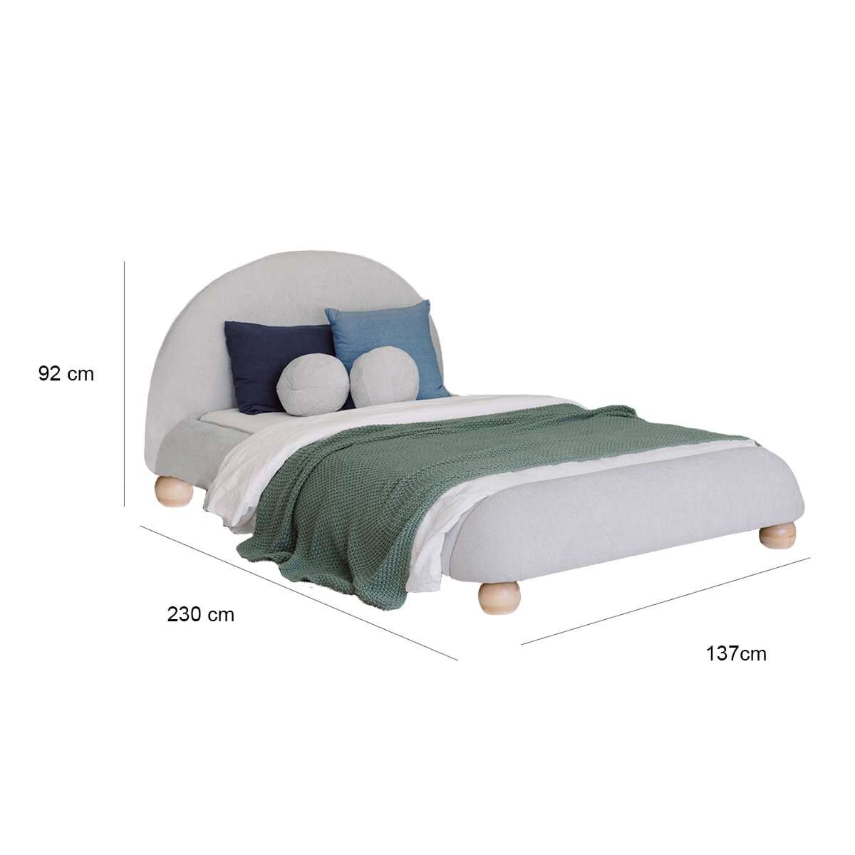 Aesthetik Kids Upholstered King Single Bed Grey