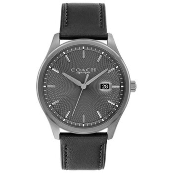 Coach Oliver Black Leather Strap Grey Dial Men's Watch 14602758 Coach Oliver Black Leather Strap Grey Dial Men's Watch 14602758
