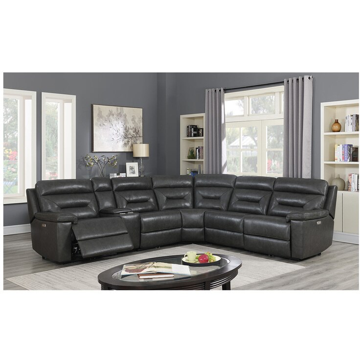 KUKA Reclining Leather Sectional 6pc Costco Australia