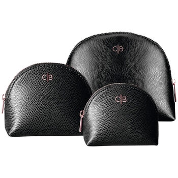 CB Saffiano Leather Travel Pouches Set of 3