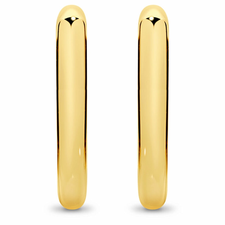 18KT Yellow Gold Paperclip Huggie Earrings