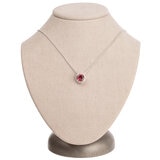 18KT White Gold 0.25ctw Diamond And Pink Tourmaline Pendant