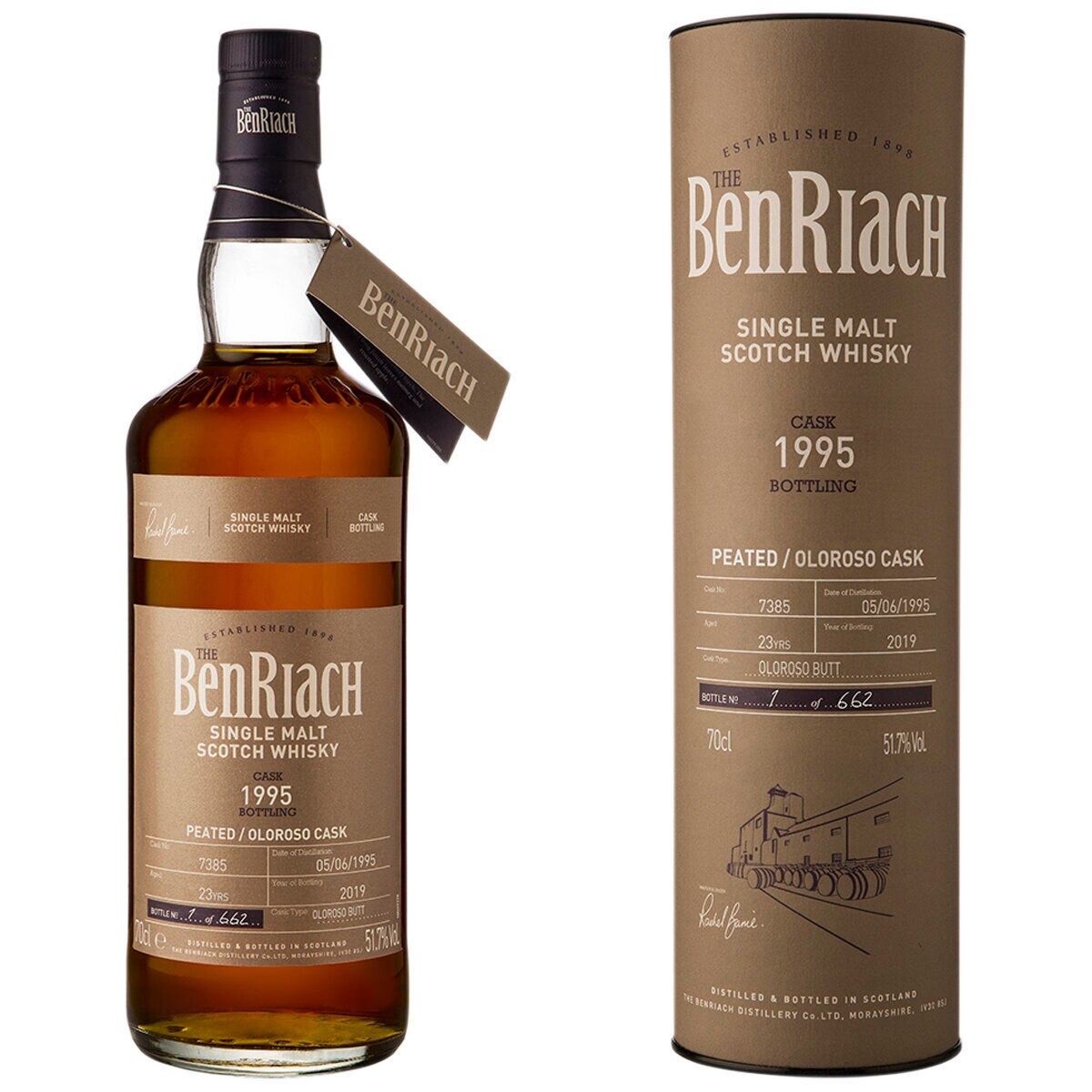 BenRiach 23 Year Old 1995 Oloroso Cask #4438 Single Malt Scotch Whisky 700ml