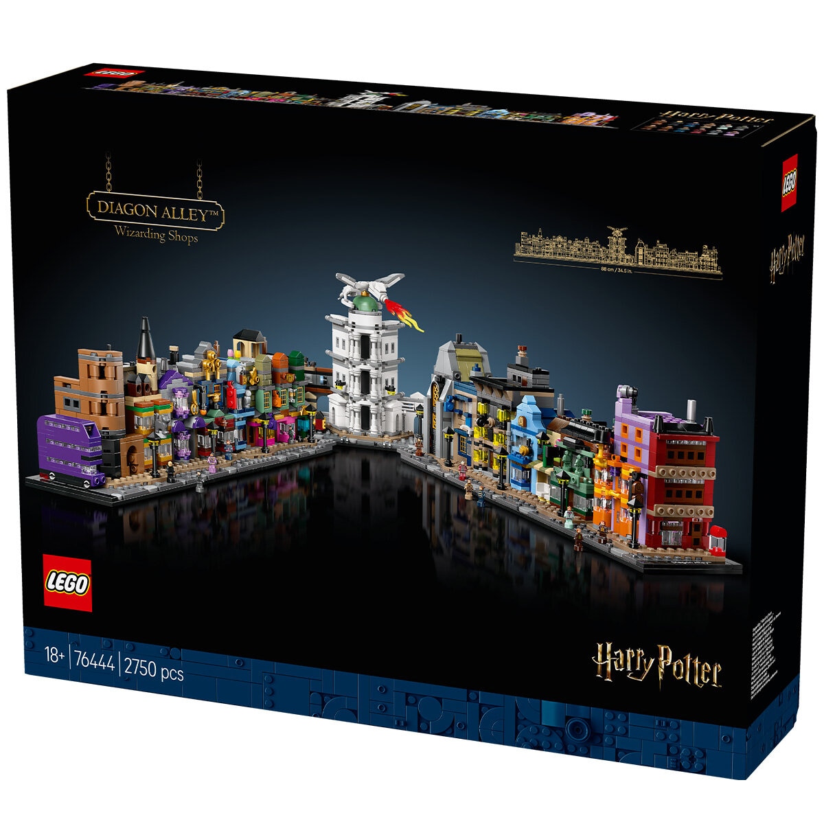 LEGO Harry Potter Diagon Alley Wizarding Shops, Wizard Set for Adults 76444