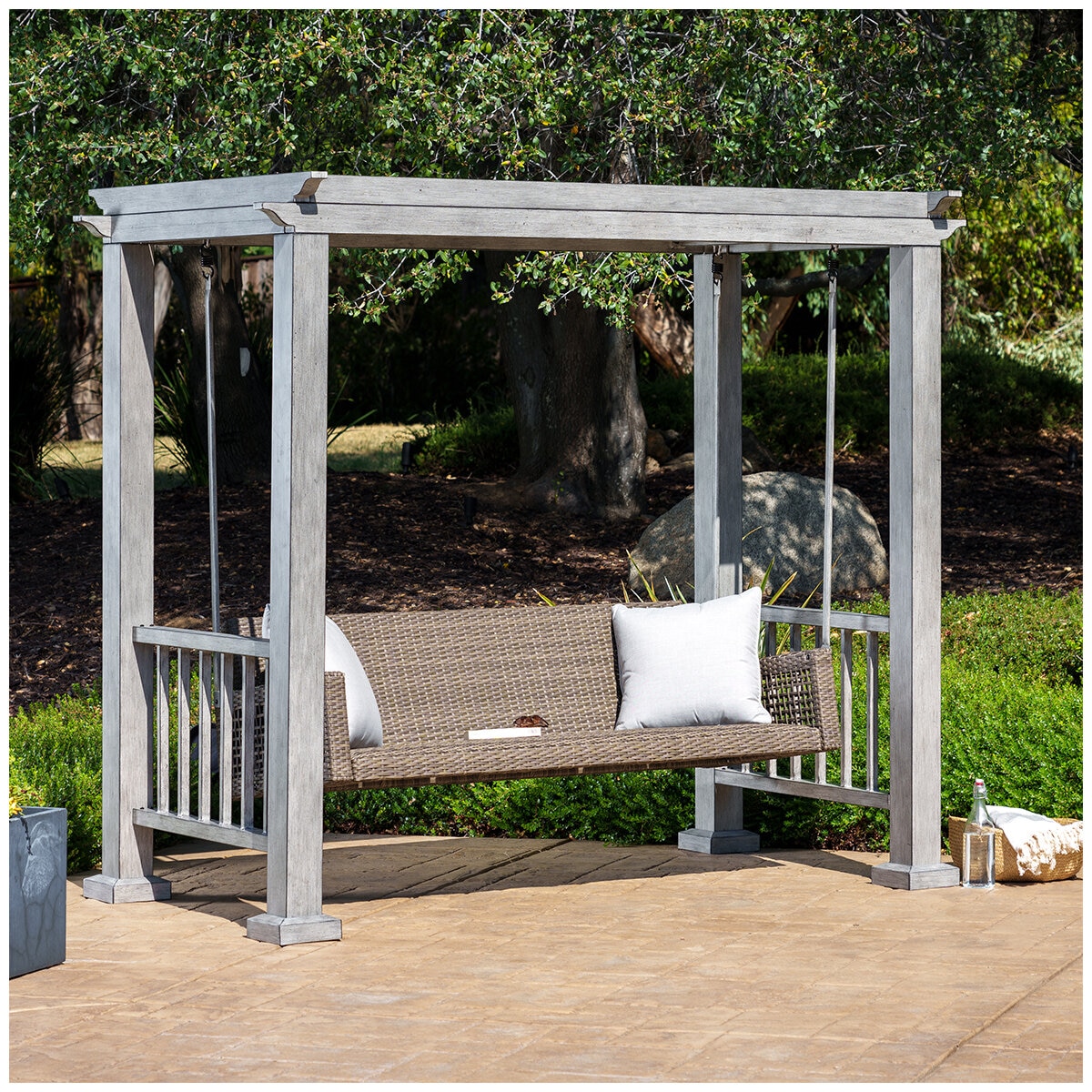 Abierto Pergola Swing Gray