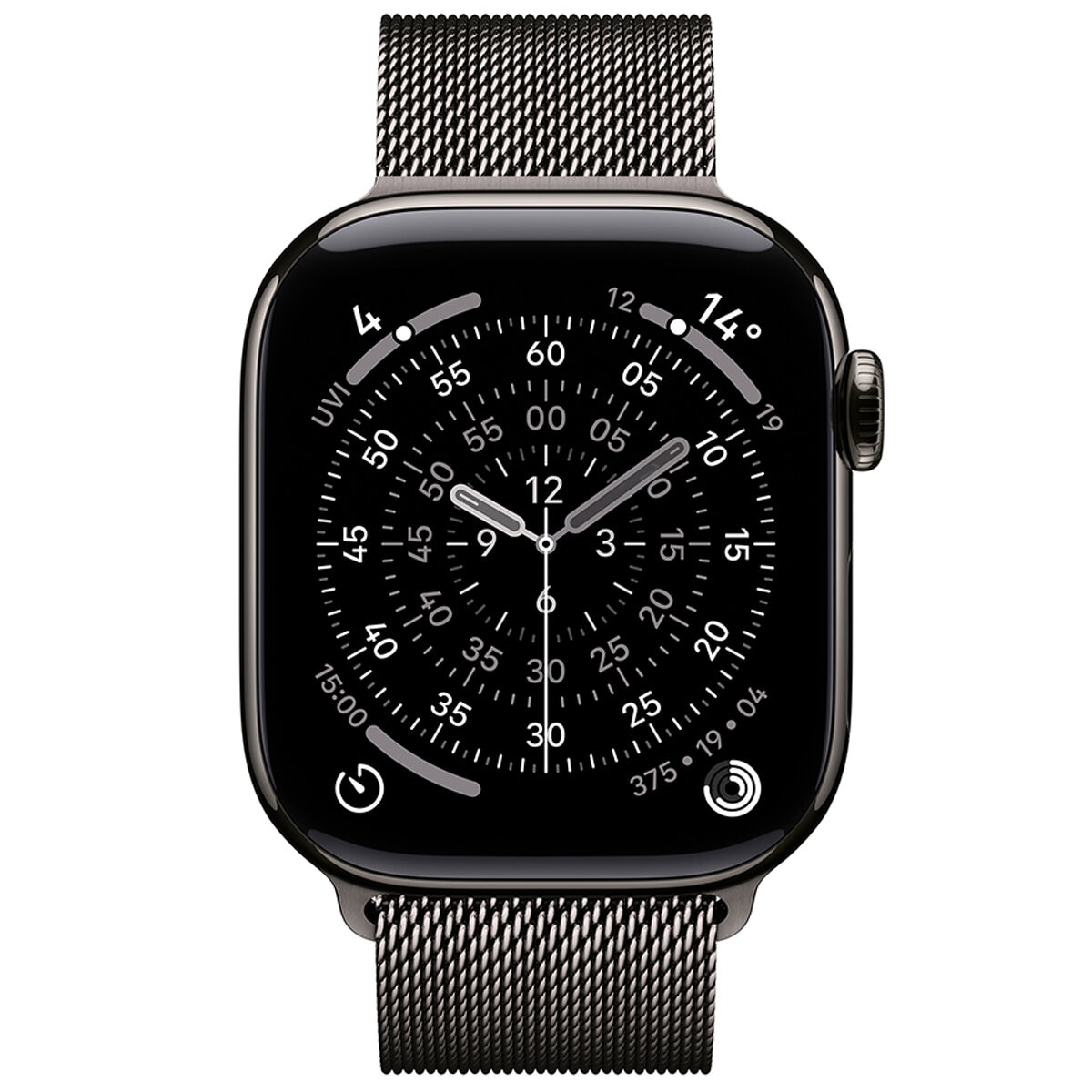 Apple Watch Series 11 GPS + Cellular 46mm Slate Titanium Case with Slate Milanese Loop - S/M