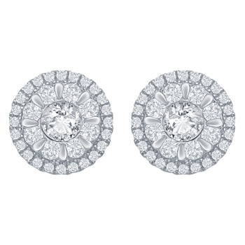 18KT White Gold 1.43ctw Round Brilliant Diamond Earrings