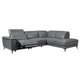 Valencia Pista Leather Reclining Sectional Lounge Right Chaise Grey Valencia Pista Leather Reclining Sectional Lounge Right Chaise Grey