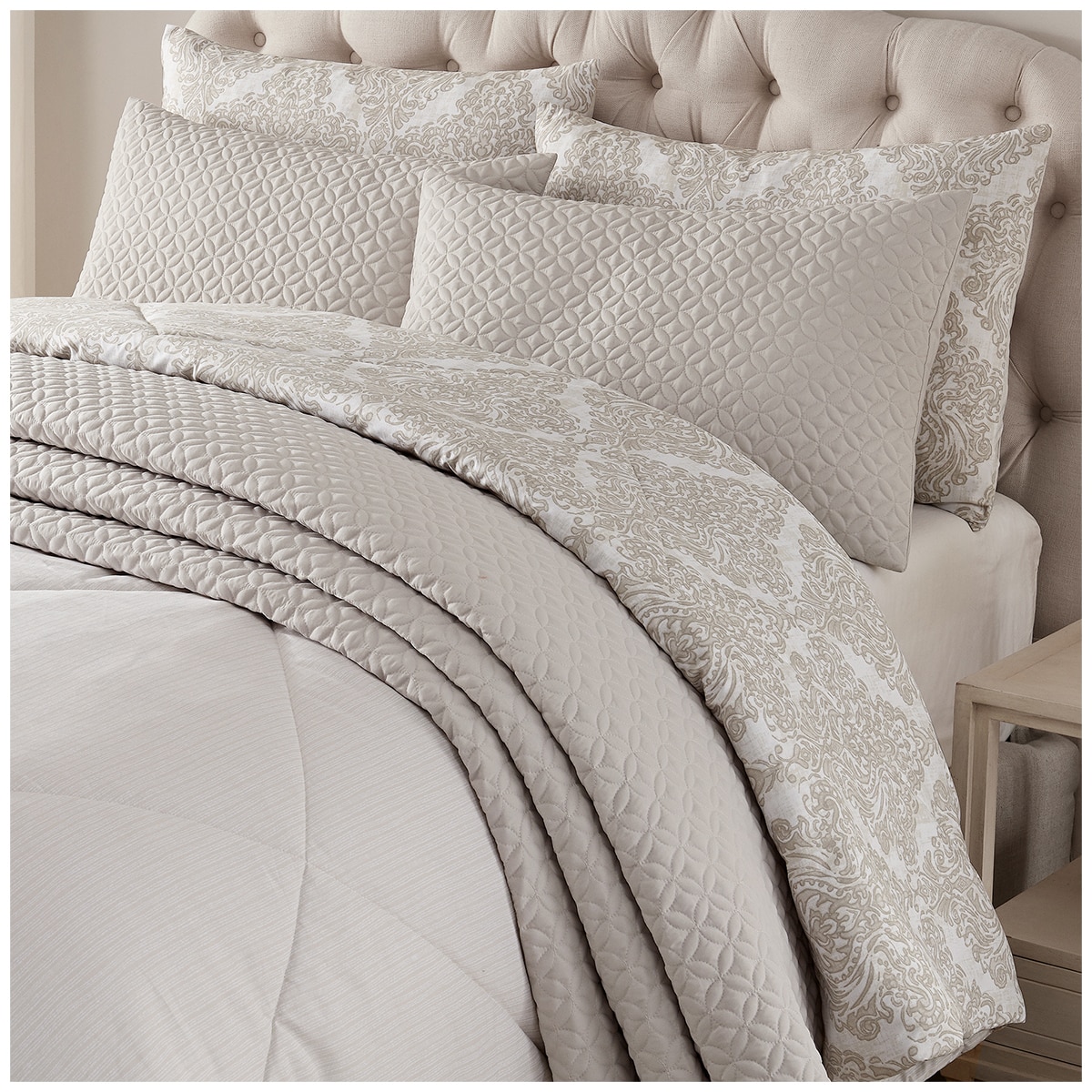 Style Decor Queen Comforter Set 6pc Beige  Costco Australia