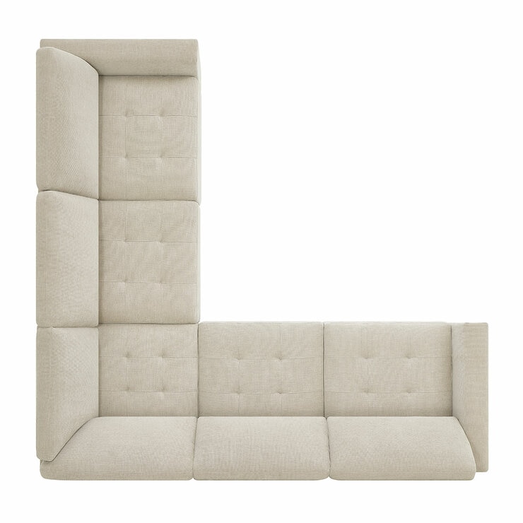 Thomasville 3 Piece Fabric Sectional with 2 Power Footrests
