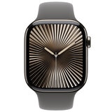 Apple Watch Series 10 GPS + Cellular 42mm Natural Titanium Case with Stone Grey Sport Band S/M
