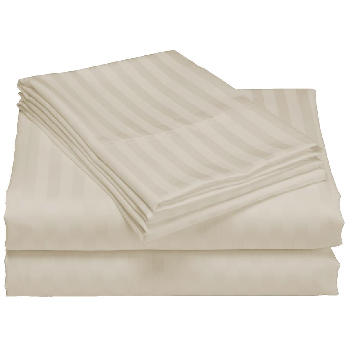 Bdirect Royal Comfort 1200 Thread Count Damask Stripe Cotton Blend Sheet Set - King - Silver