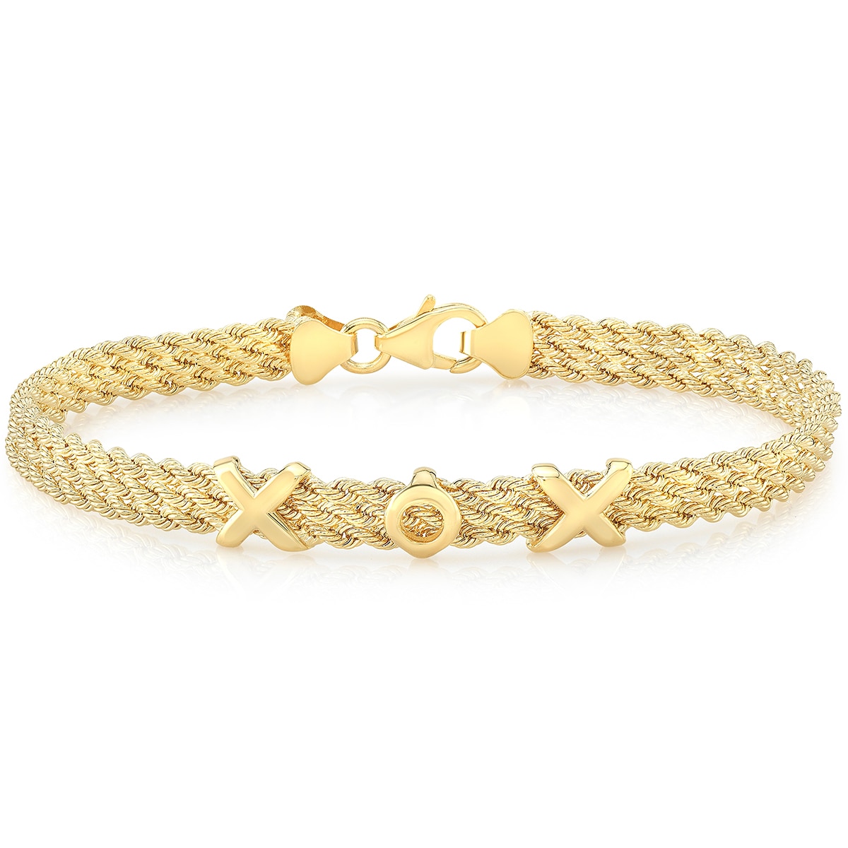 14KT Yellow Gold 3 Strand X O X Bracelet Costco Australia