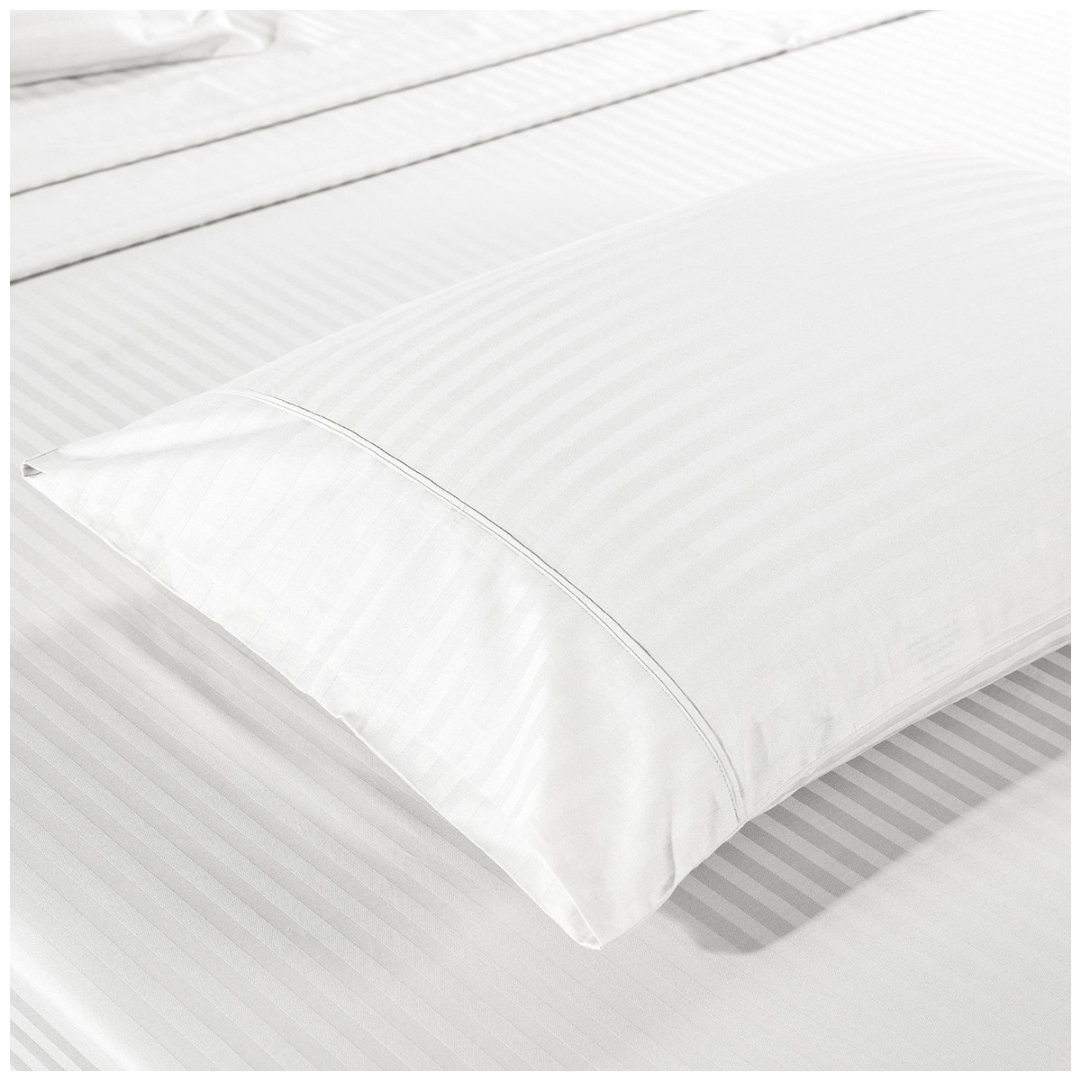 Bdirect Kensington 1200TC Cotton Sheet Set in Stripe - Double White