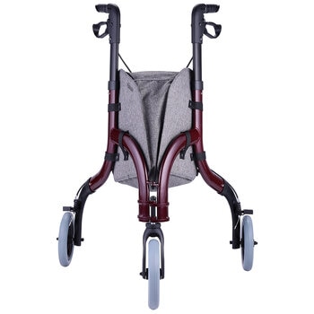 Altus Premium Lightweight 3 Wheel Rollator Walker With Convenient Storage Bag Red