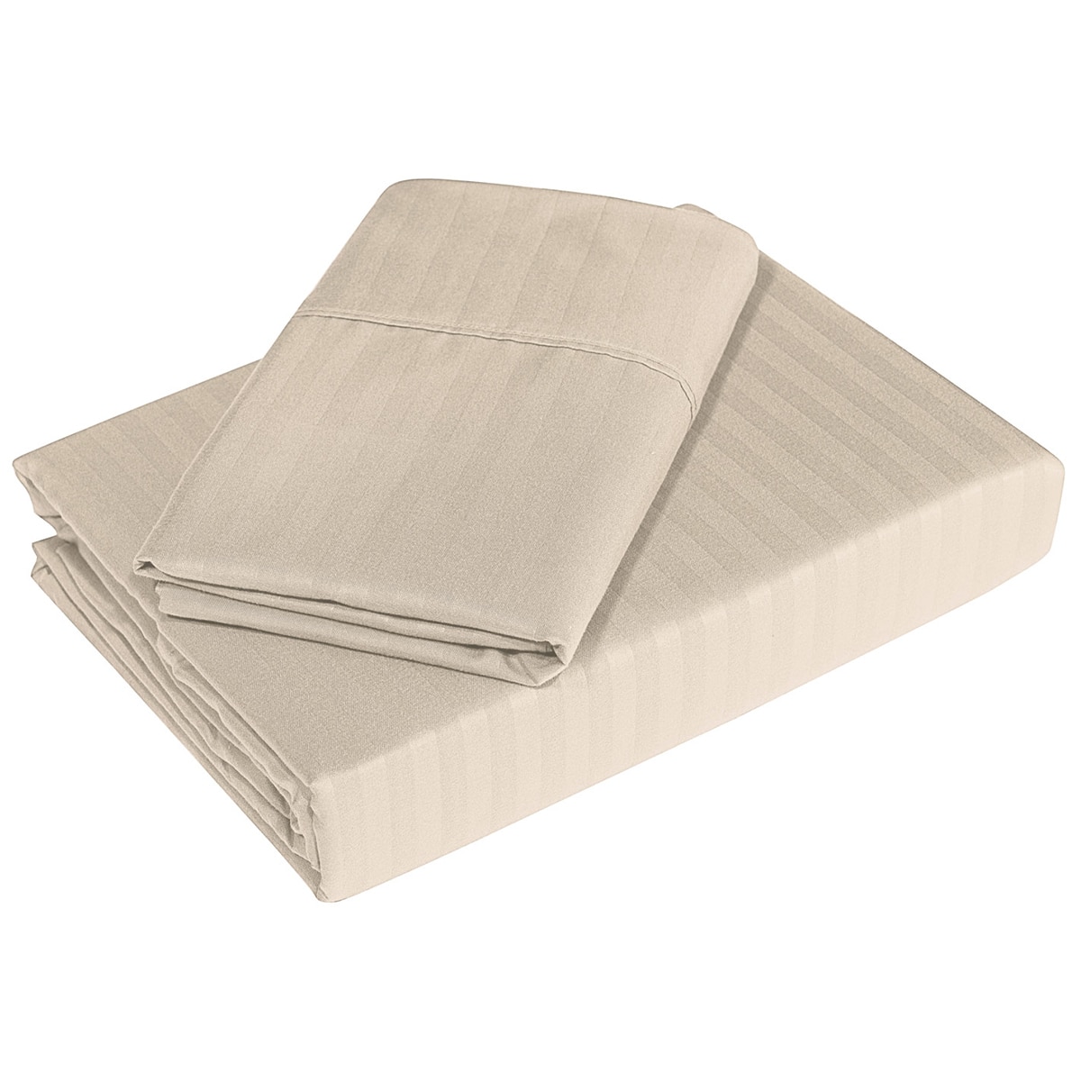 Bdirect Royal Comfort Blended Bamboo Sheet Set with stripes Double - Sand