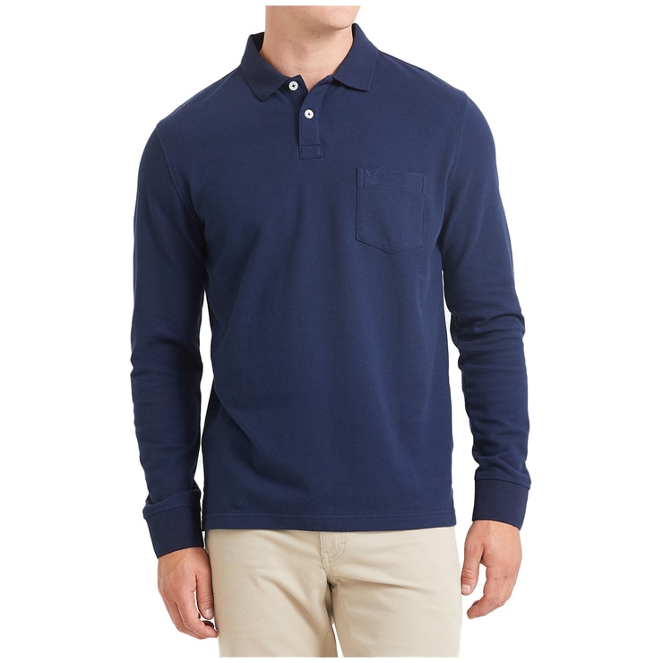 Sportscraft Men's Long Sleeve Polo Shirt Navy Costco Australia