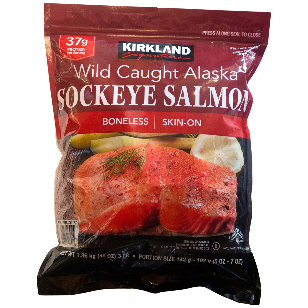 Kirkland Signature Wild Sockeye Salmon Skin On Boneless Fillet From ...