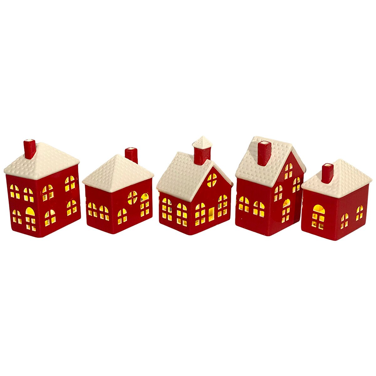 Ceramic Village with LED Lights 5 Piece Costco Australia