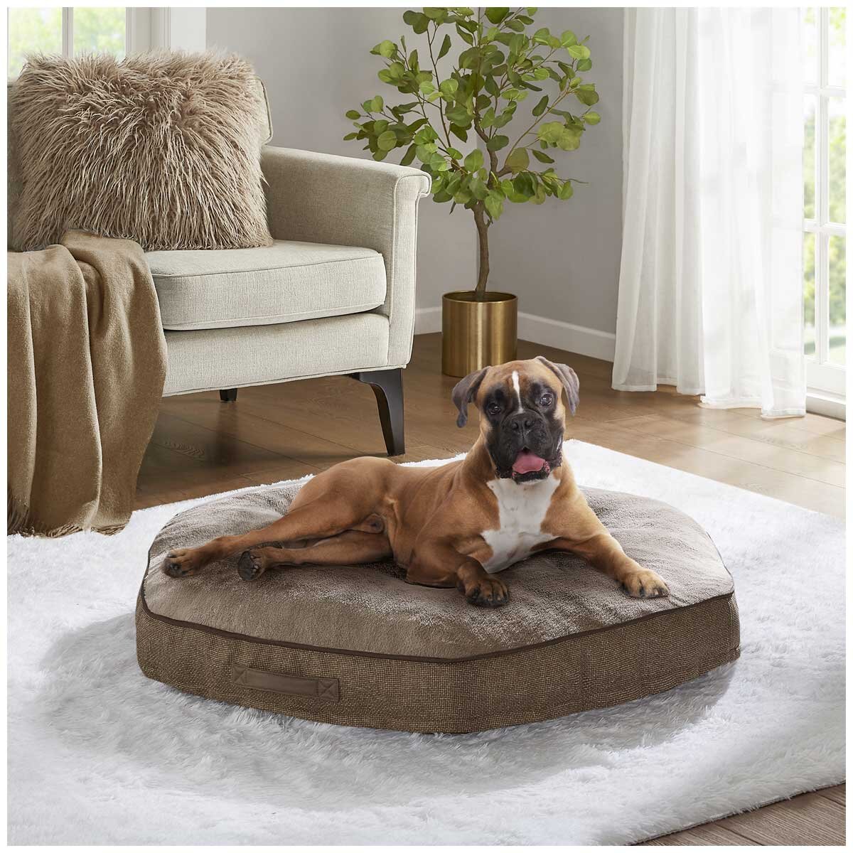 Kirkland Signature Hexagon Pet Napper Spring Brown Faux Fur