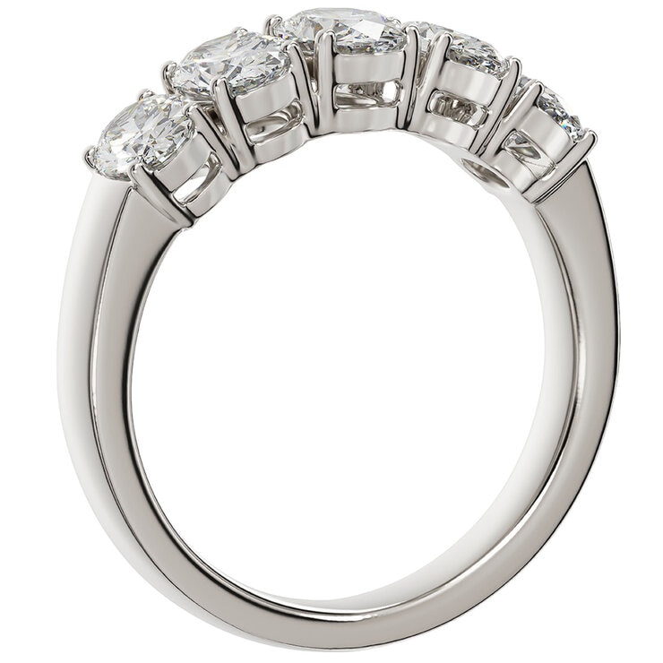 14KT White Gold 1.93ctw Oval Diamond Five Stone Ring