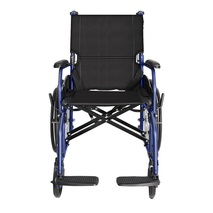 Altus Transport Wheelchair Lightweight Folding Self Propelled 20-inch Wheel - BLUE