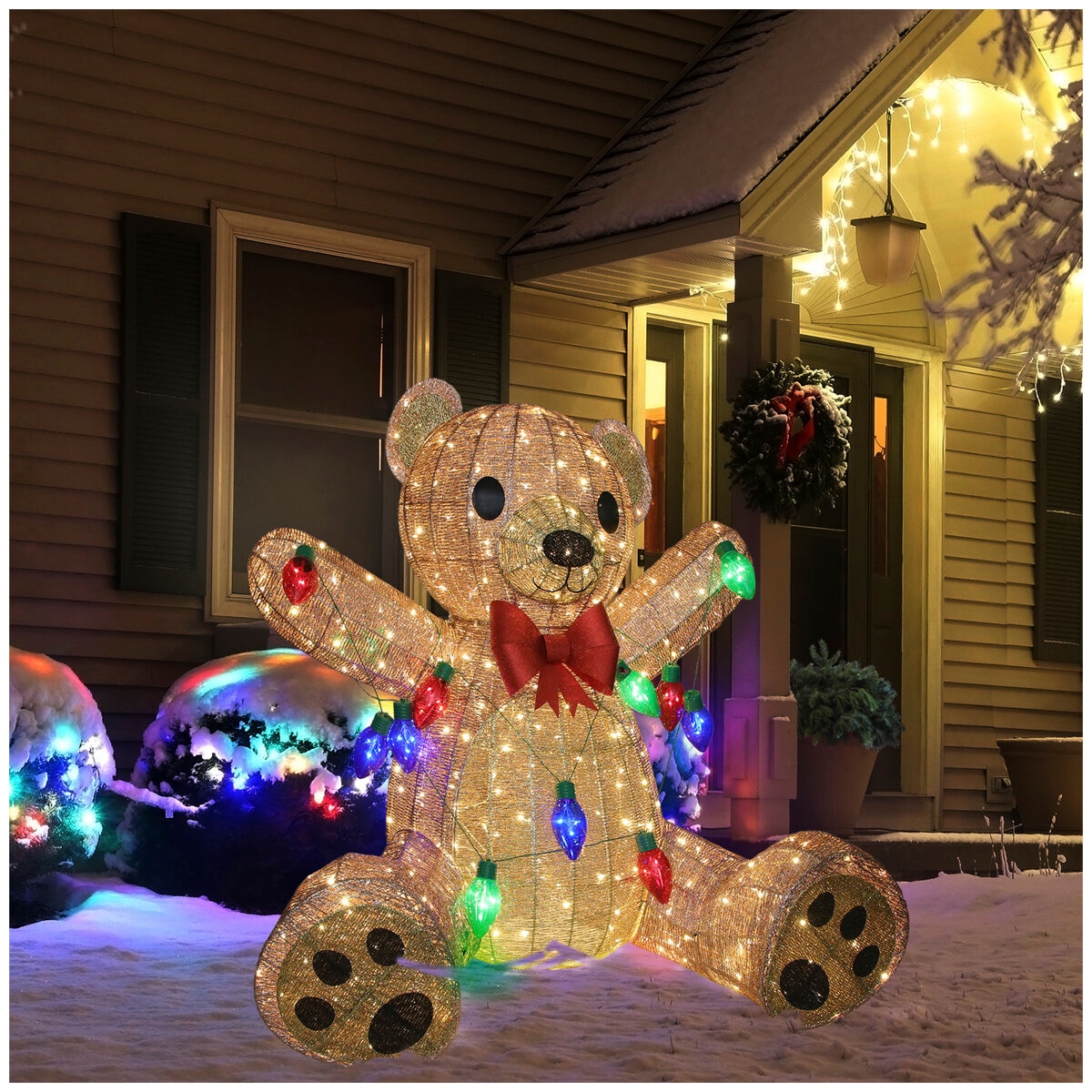 Glitter Stringmesh Bear With C Bulbs And 450 Led Lights 1.5 Metres