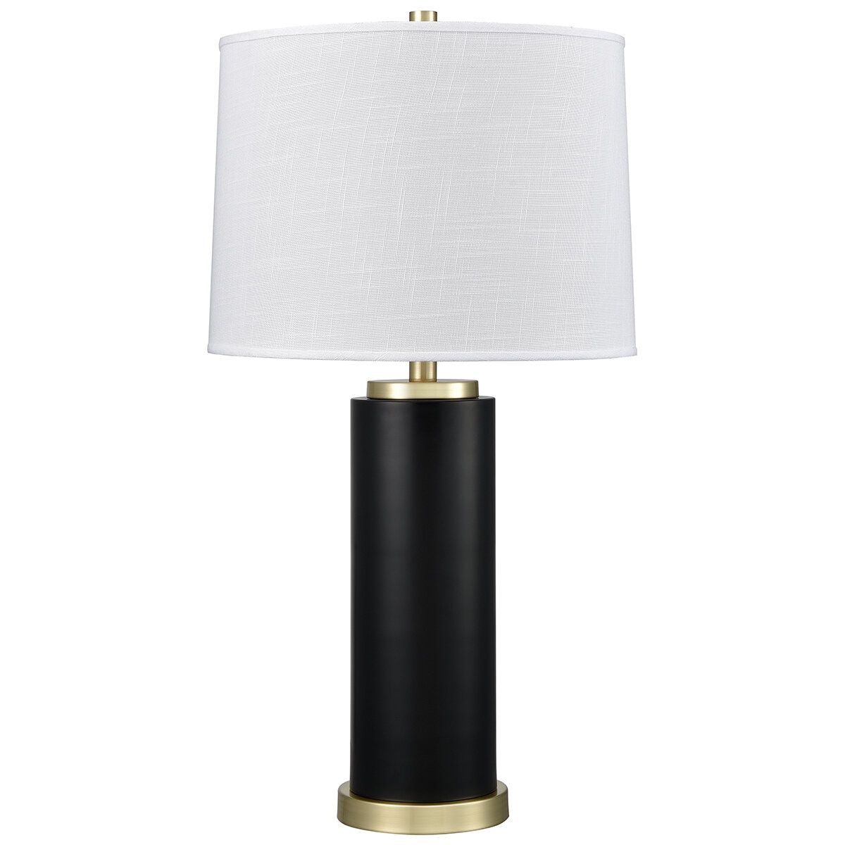 Bridgeport Designs Black Metal Cylinder Table Lamp Black and Honey Brass