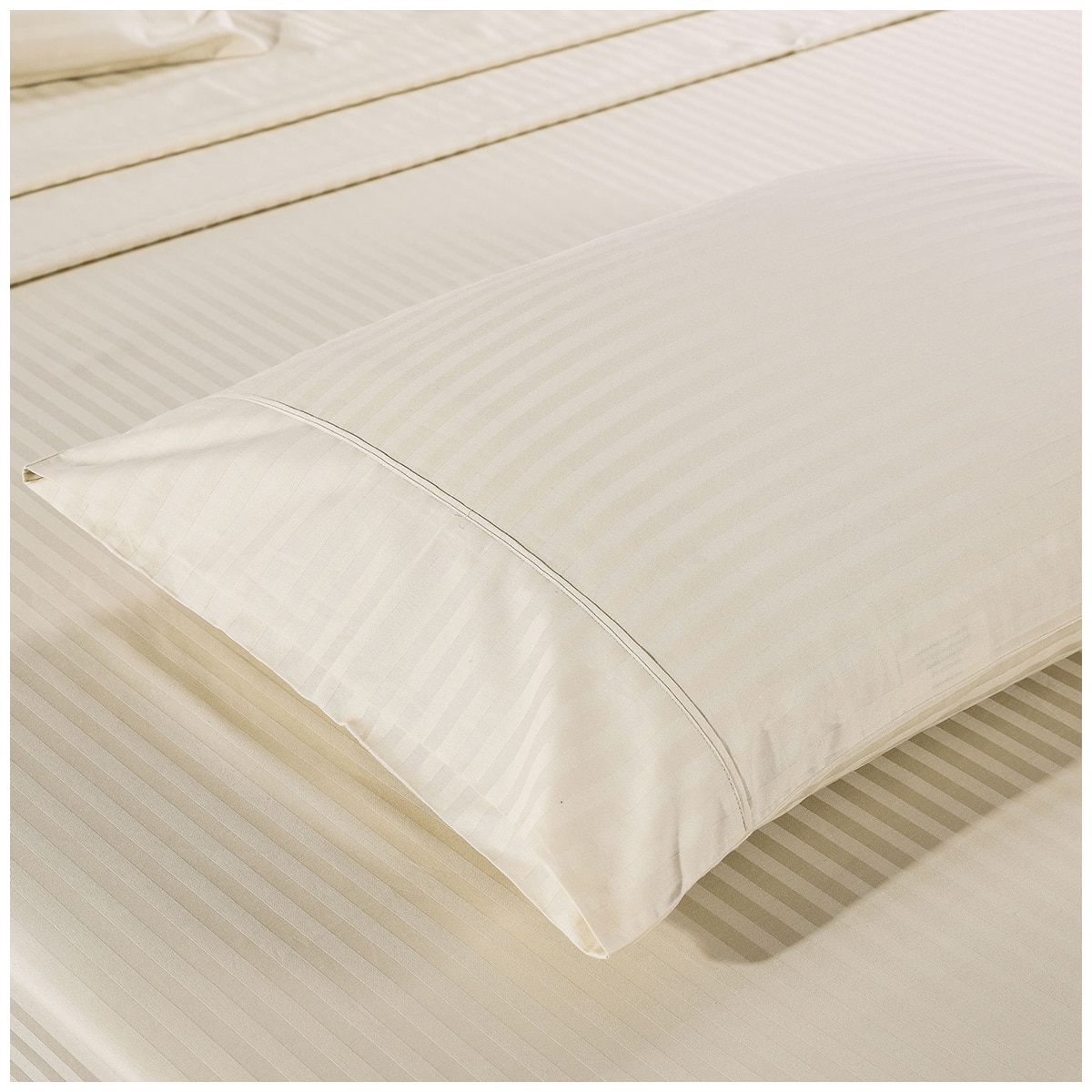 Bdirect Kensington 1200TC Cotton Sheet Set in Stripe - Single Sand