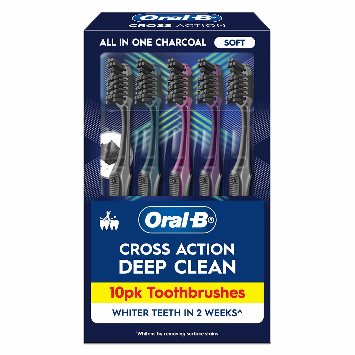 Oral-B Cross Action Clean Ultrathin Charcoal Toothbrush 10 Pack Oral-B Cross Action Clean Ultrathin Charcoal Toothbrush 10 Pack