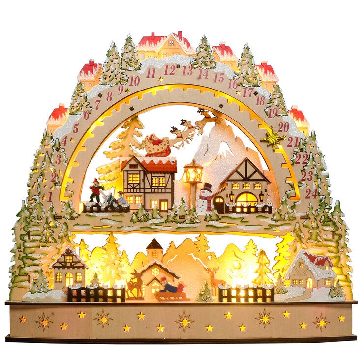 Wooden LED Advent Christmas Calendar Wooden LED Advent Christmas Calendar