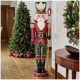 1.8m Unlit Wood Carved Nutcracker