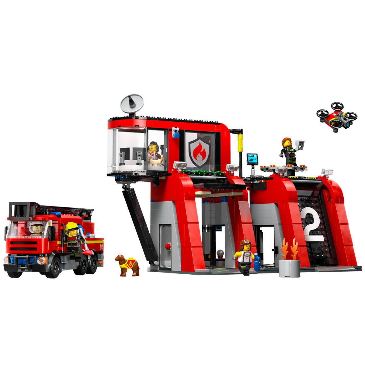 LEGO fire station with fire truck city 6041