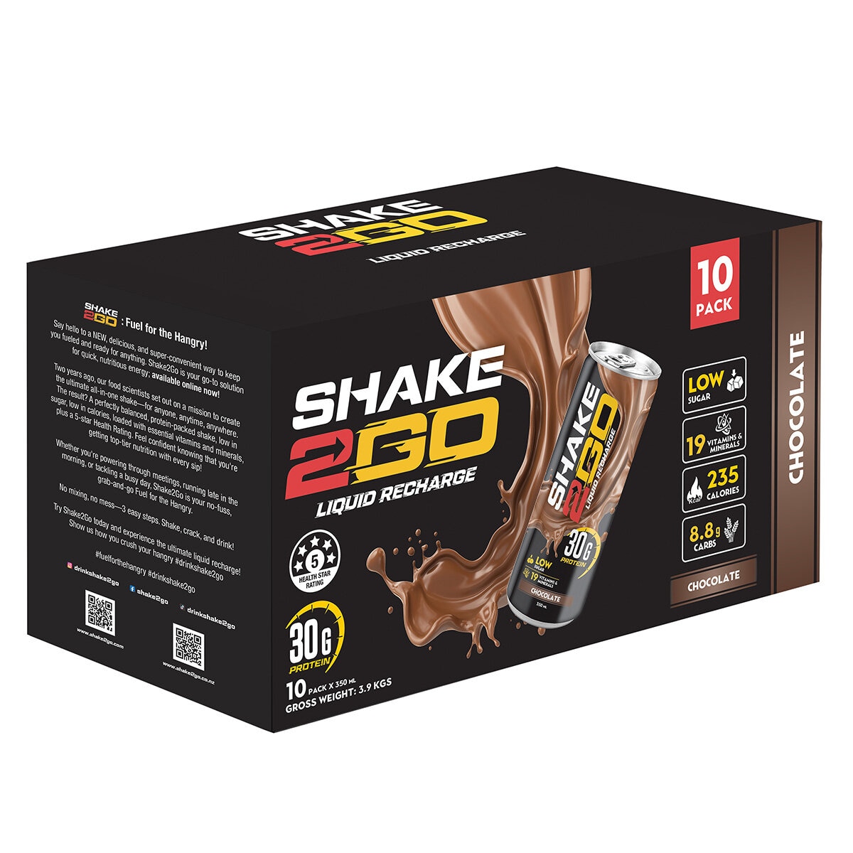 Optislim Shake 2 Go Protein Shake Chocolate 10 x 350ml