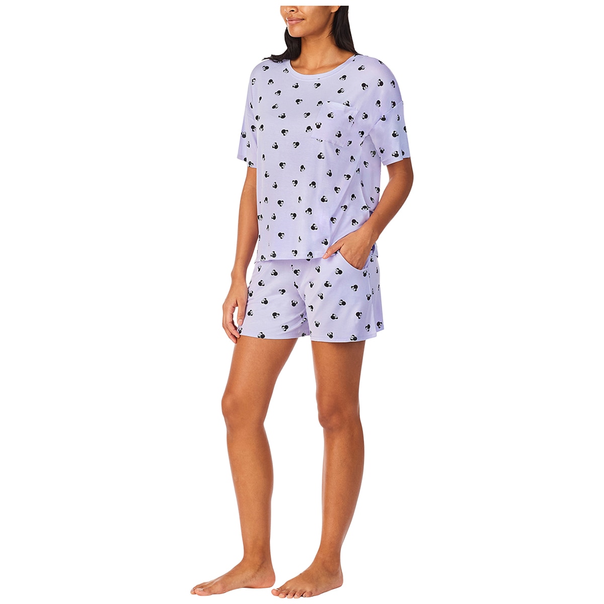 Mickey & Minnie Women's Pyjama Set 2 Piece - Purple
