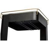 Wine Stash Miniature Bar Cart with Marble Top Black