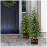 CGH Pine Trees with LED Twinkle Lights 2 Piece Set