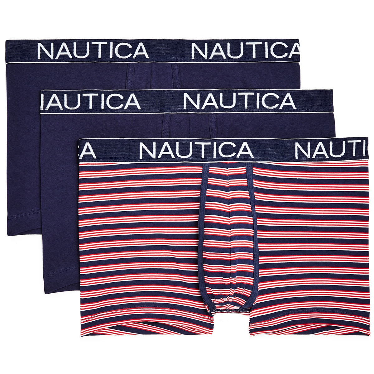 Nautica Men's 3pk Trunks Peacoat & Stripe