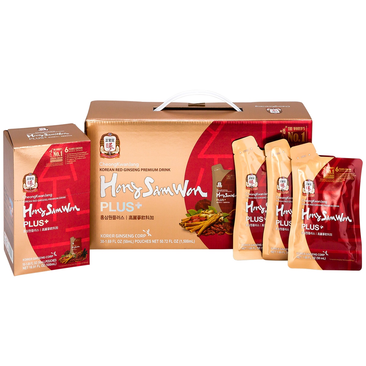 Hong Sam Won Plus Korean Red Ginseng Tea Pouch 30 x 50ml | Costco Australia