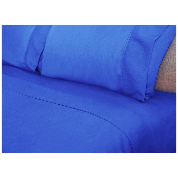 Ramesses 2000 TC Bamboo Queen Sheet Set Royal Blue Costco Australia