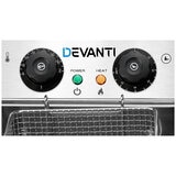 Devanti Electric Commercial Chip Cooker Deep Fryer Frying Basket, Stainless Steel