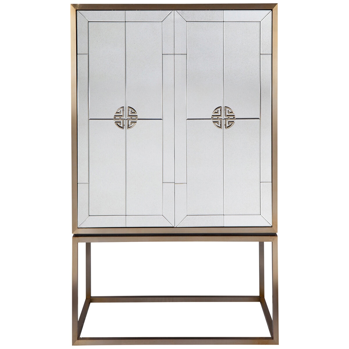 Cafe Lighting and Living Rochester II Mirrored Bar Cabinet Antique