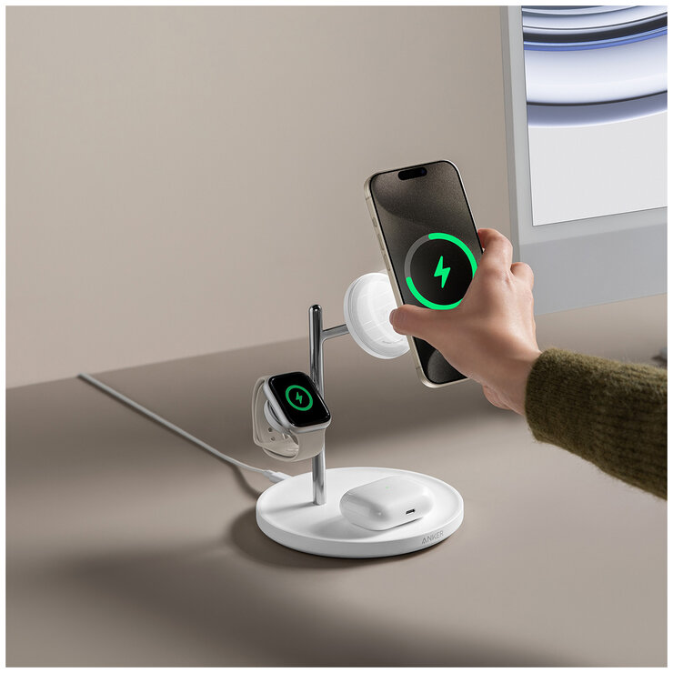 Anker MagGo 3 In 1 Wireless Charging Stand With Qi2 B25M3T21