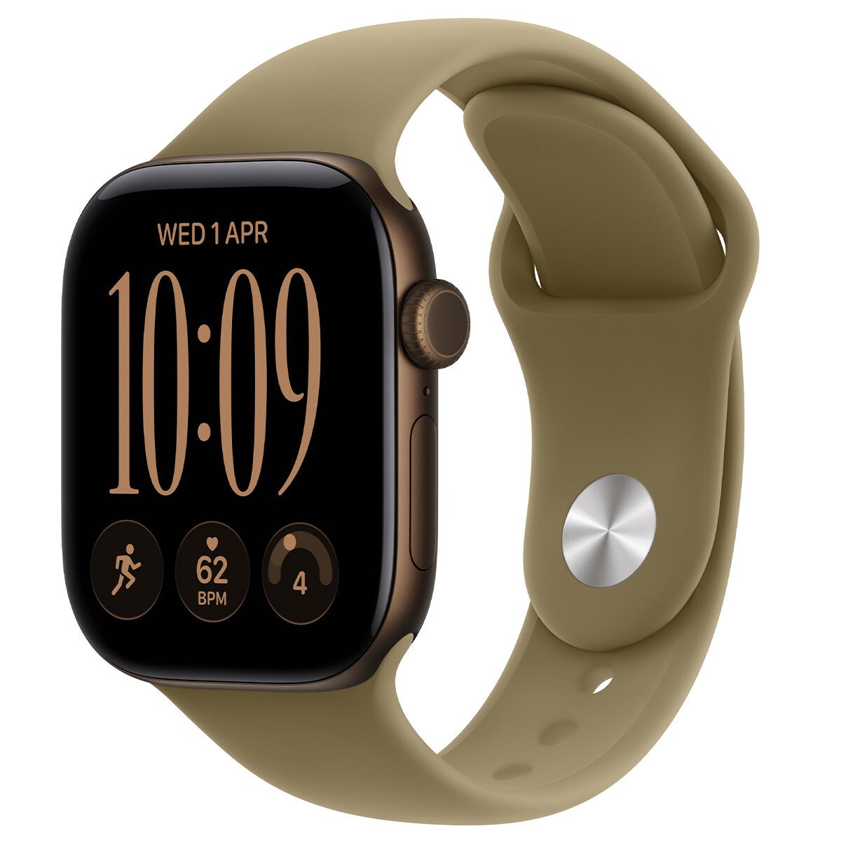 Apple Watch Series 12 GPS 42mm Dark Bronze Aluminium Case with Olive Sport Band - S/M