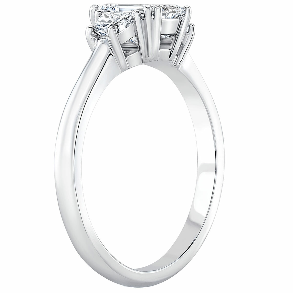 18KT White Gold 1.25ctw Three Stone Diamond Ring With 1ctw Centre