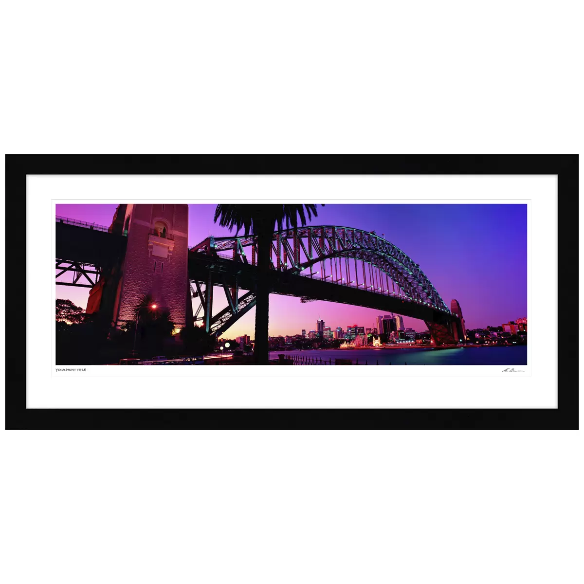 Ken Duncan 40 Sunset, Sydney Harbour Bridge Framed Print Black