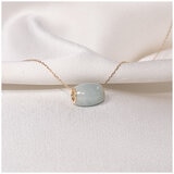 14KT Yellow Gold Natural Colour Jade Slide Pendant Necklace