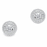 18KT White Gold VS2 I 0.60ctw Round Diamond Double Halo Earrings 18KT White Gold VS2 I 0.60ctw Round Diamond Double Halo Earrings